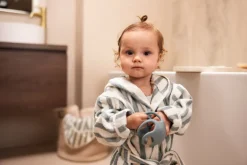 Jollein Badjas 1-2 year Stripe Terry Sea Green GOTS