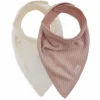Jollein Bandana Slabbetjes Velvet Rib Wild Rose Ivory 2 Stuks