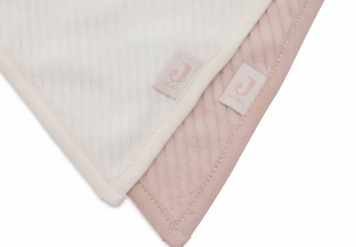 Jollein Bandana Slabbetjes Velvet Rib Wild Rose Ivory 2 Stuks