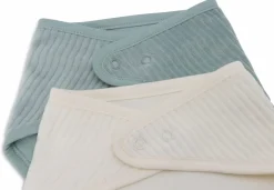 Jollein Bandana Slabbetjes Velvet Rib Sea Green Ivory 2 Stuks