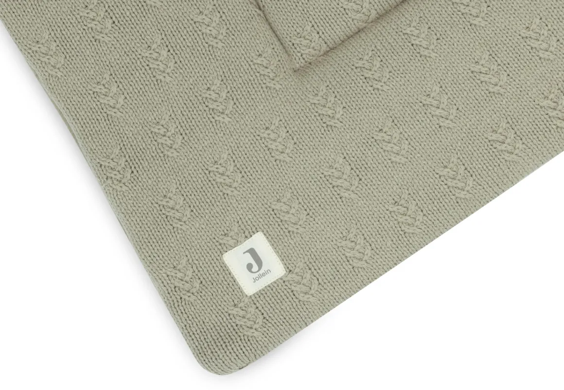 Jollein Boxkleed Grain Knit Olive Green 75 x 95 cm