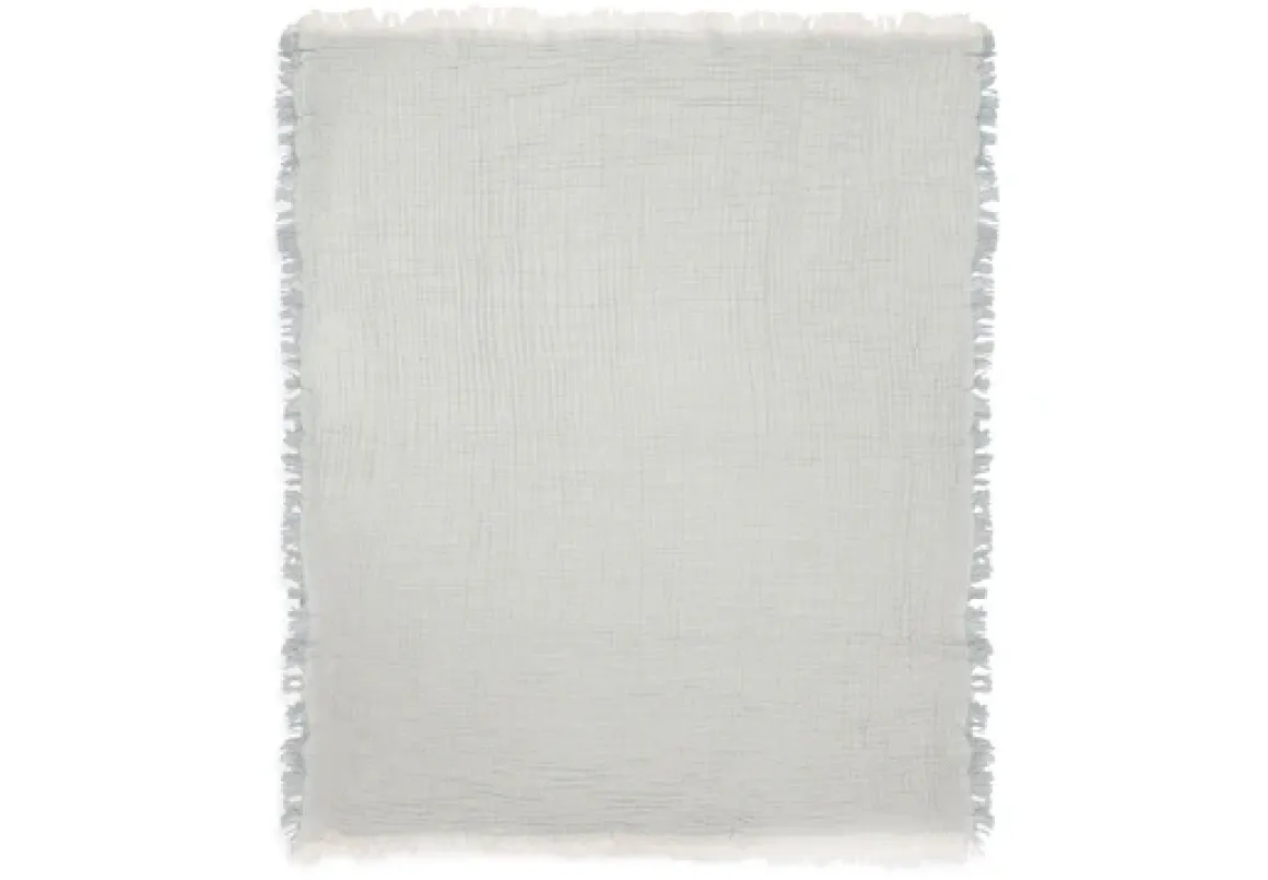 Jollein Deken Ledikant 120x120cm Fringe Stripe Sea Green/Ivory GOTS