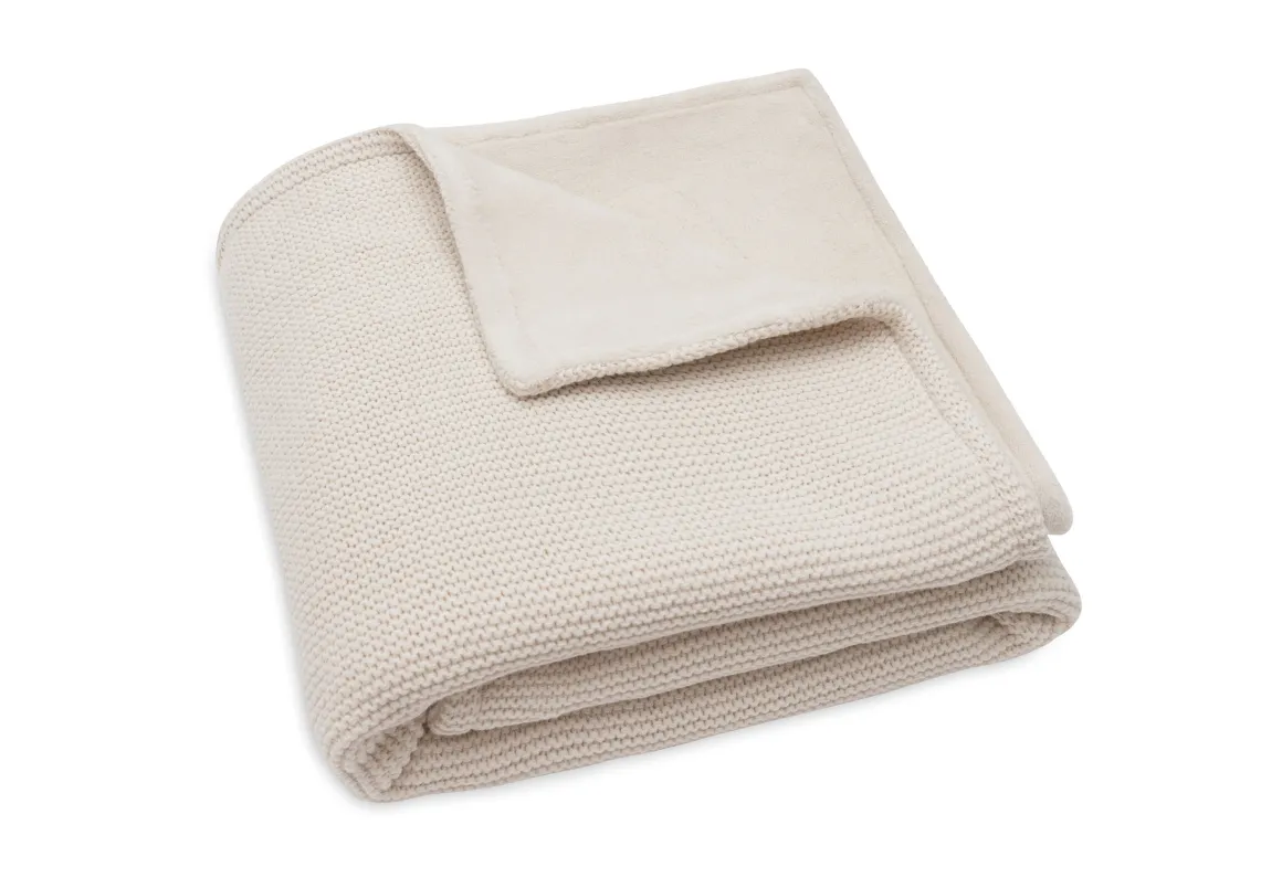 Jollein Deken Ledikant 100x150cm Basic Knit Oatmeal/Velvet