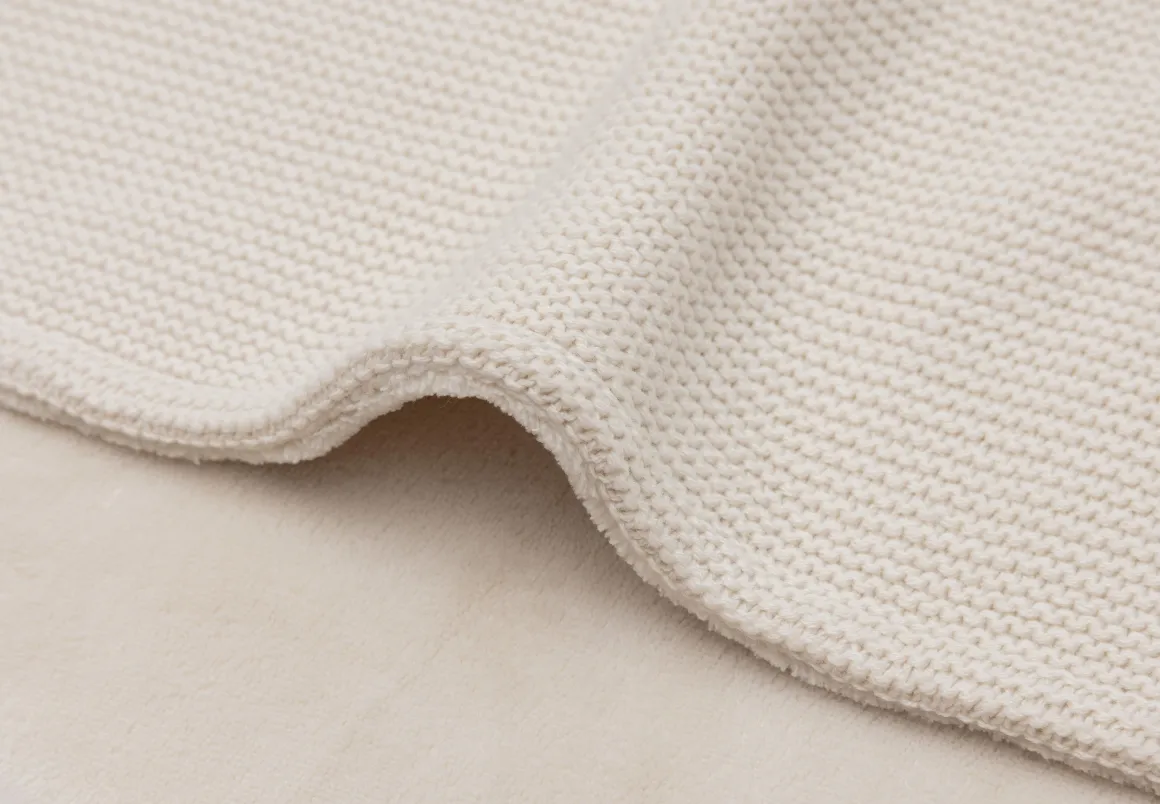 Jollein Deken Ledikant 100x150cm Basic Knit Oatmeal/Velvet
