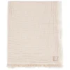 Jollein Deken Wieg 75x100cm Fringe Stripe Biscuit/Ivory GOTS