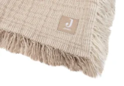 Jollein Deken Wieg 75x100cm Fringe Stripe Biscuit/Ivory GOTS