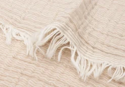 Jollein Deken Wieg 75x100cm Fringe Stripe Biscuit/Ivory GOTS