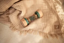 Jollein Deken Wieg 75x100cm Fringe Stripe Biscuit/Ivory GOTS