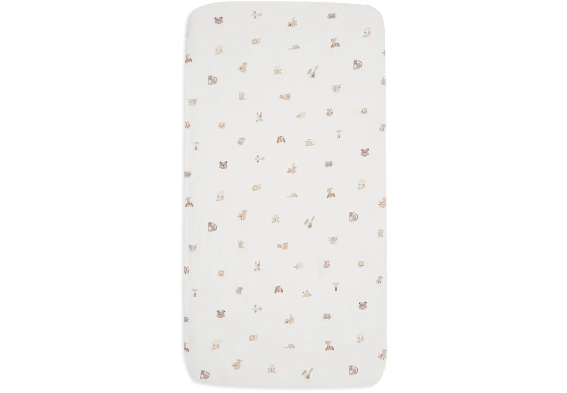 Jollein Hoeslaken Jersey 60x120cm Animal Friends