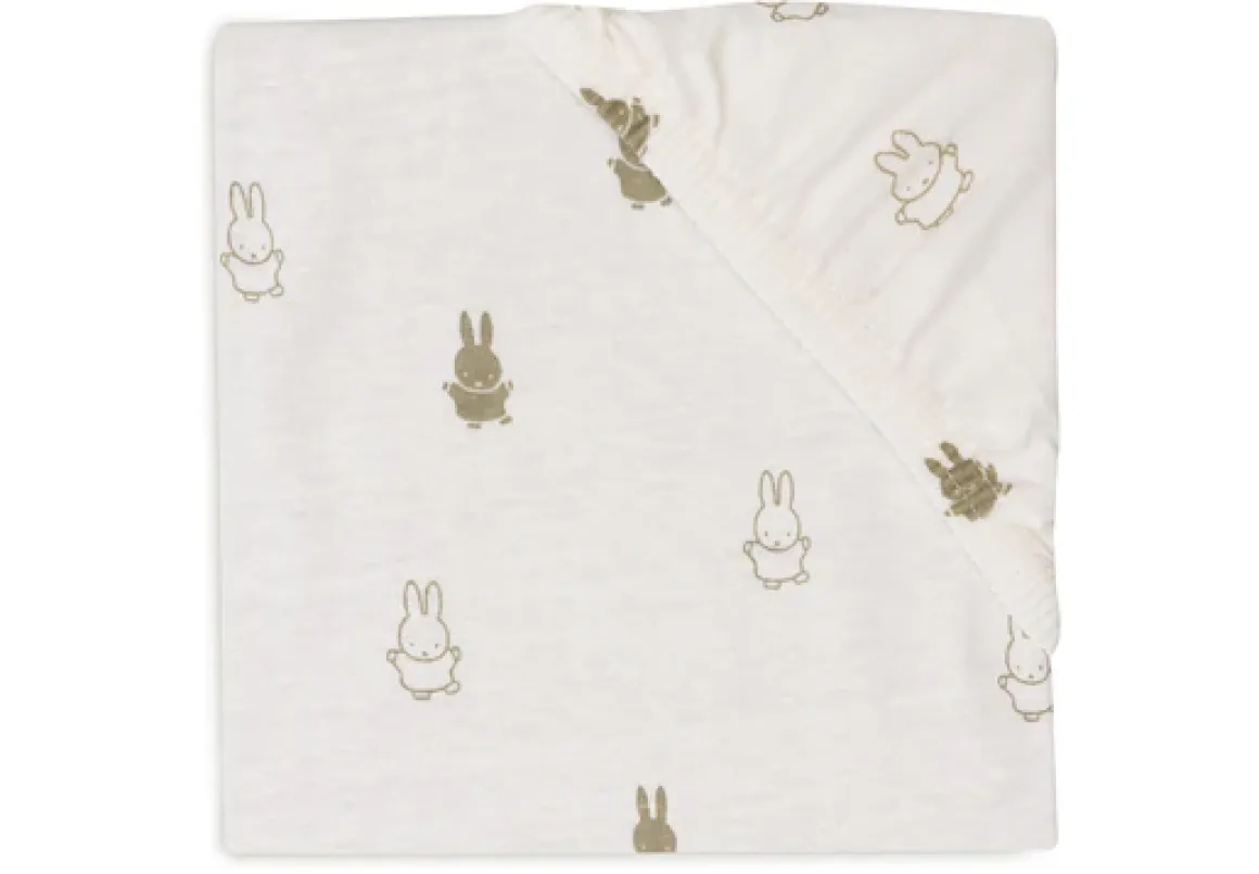 Jollein Hoeslaken Jersey 60x120cm Happy Miffy Olive Green