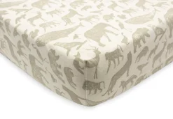 Jollein Hoeslaken Jersey Wieg 40/50 x 80/90 cm Animals Olive Green