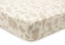 Jollein Hoeslaken Jersey Meegroei Ledikant 70 x 140 cm Animals Nougat