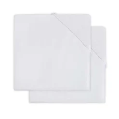 Jollein Hoeslaken Wieg Jersey Wit 40/50 x 80/90 2 Stuks