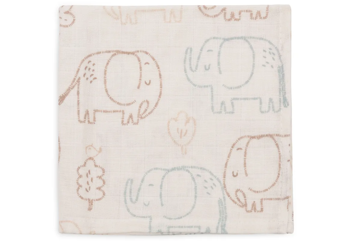 Jollein Hydrofiel Monddoekje 31x31cm Elephant Tales - 3 Stuks
