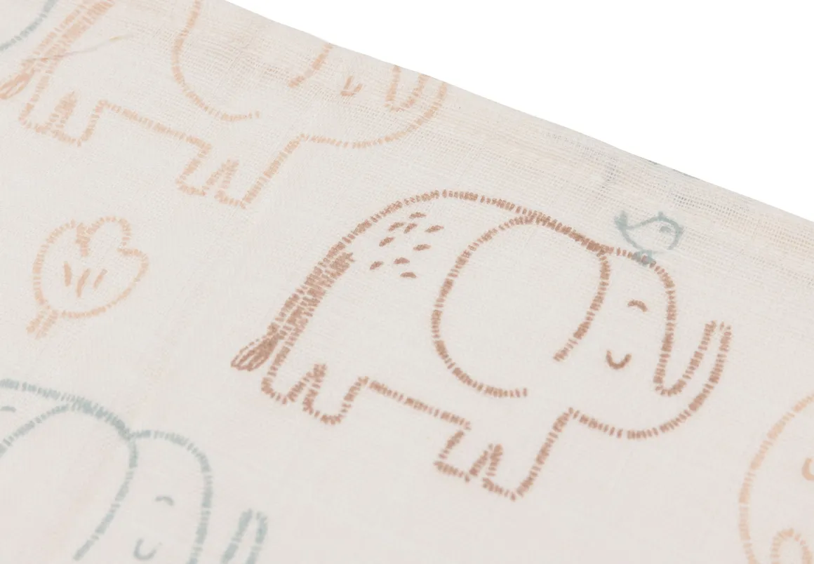 Jollein Hydrofiel Monddoekje 31x31cm Elephant Tales - 3 Stuks