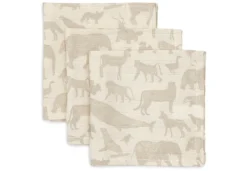 Jollein Hydrofiel Monddoekje 31x31cm Animals Nougat (3pack)