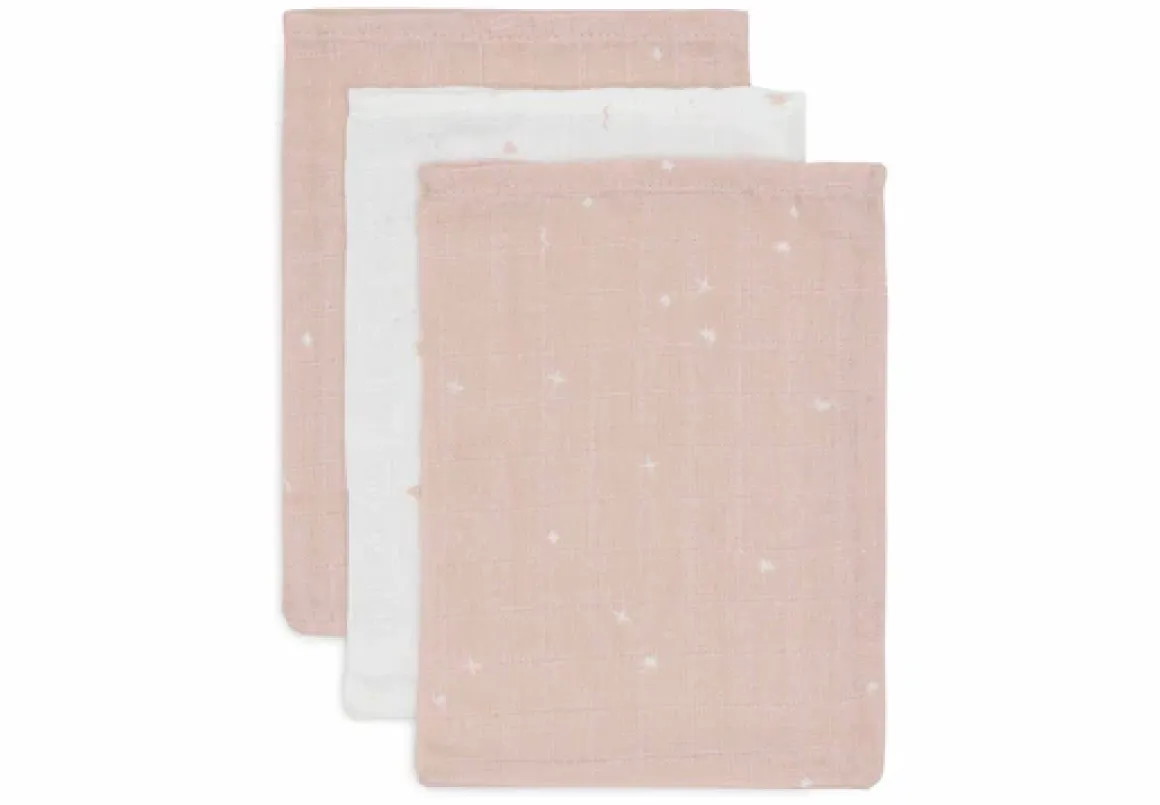 Jollein Hydrofiel Washandje 15x20cm Twinkling Wild Rose (3pack)