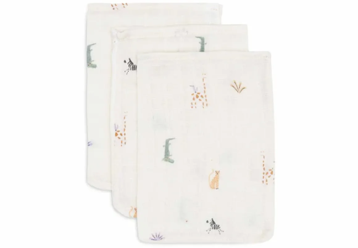 Jollein Hydrofiel Washandje 15x20cm Jungle Jambo (3pack)