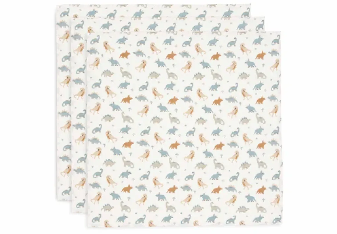 Jollein Hydrofiele Doek Small 70x70cm Roarsome (3-pack)