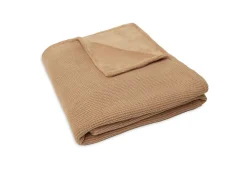 Jollein Ledikant Deken Basic Knit Biscuit/Fleece 100 x 150 cm