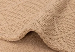 Jollein Ledikantdeken 100 x 150 cm Check Knit Biscuit/Teddy Fleece