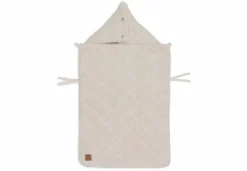 Jollein Voetenzak Groep 0+ Autostoel 3/5 Punts Gordel Check Knit Oatmeal