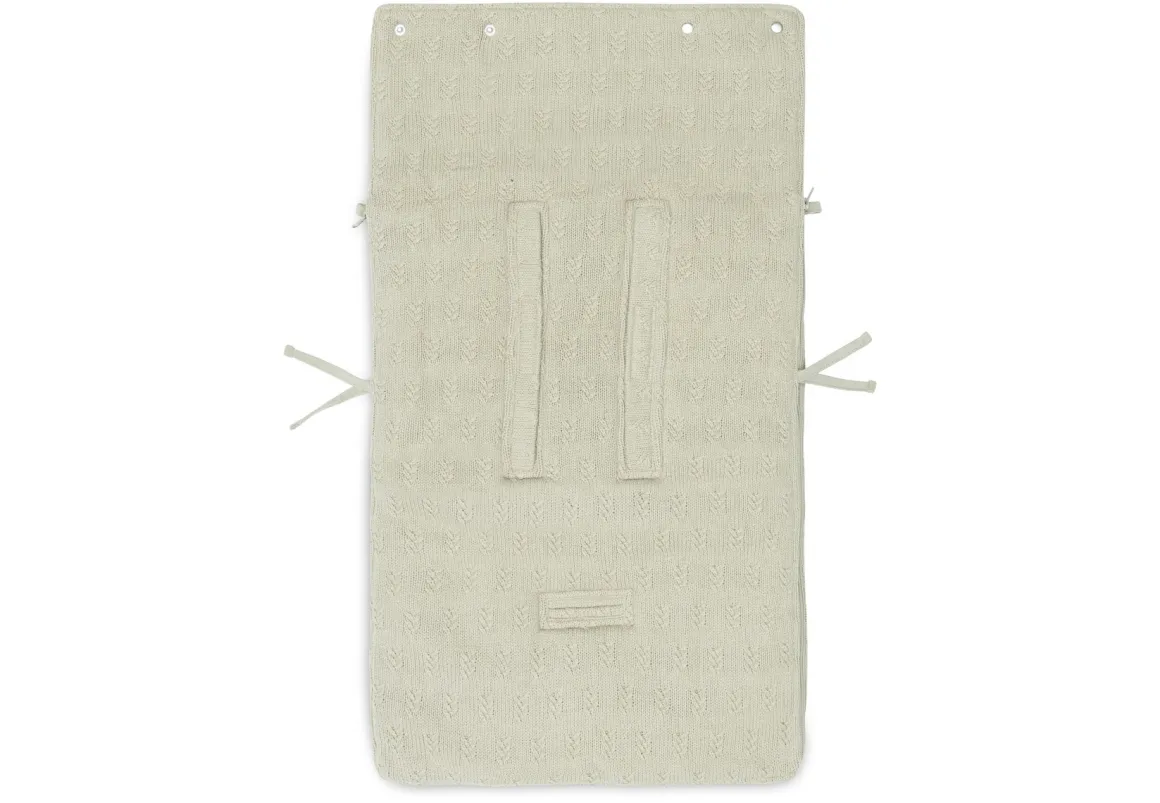 Jollein Voetenzak Groep 0+ Autostoel 3/5 Punts Gordel Grain Knit Olive Green