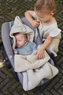 Jollein Voetenzak Groep 0+ Autostoel 3/5 Punts Gordel Basic Knit Nougat