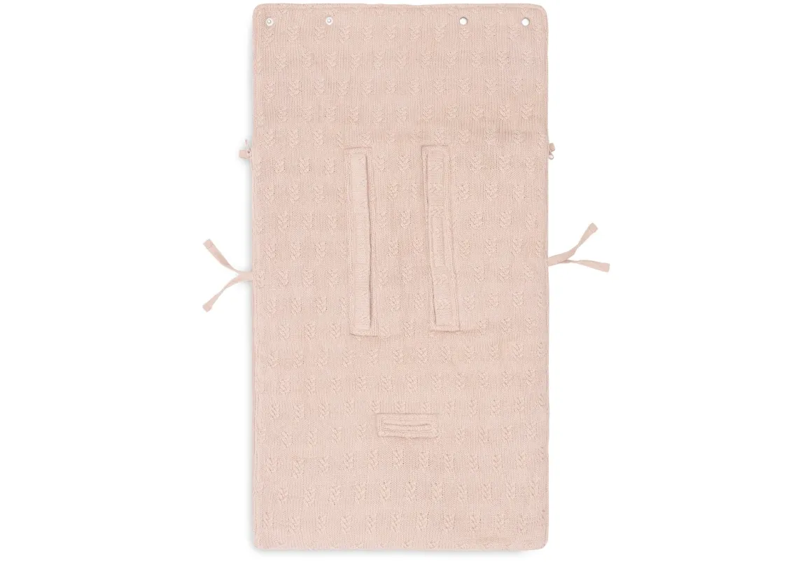 Jollein Voetenzak Groep 0+ Autostoel 3/5 Punts Gordel Grain Knit Wild Rose