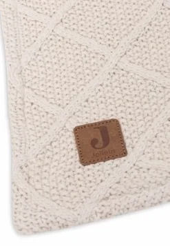 Jollein Wiegdeken 75 x 100 cm Check Knit Oatmeal/Teddy Fleece
