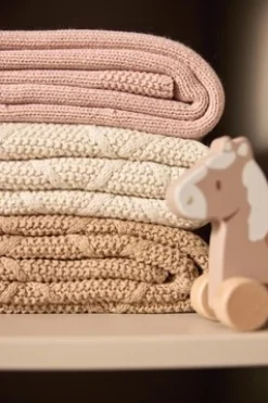 Jollein Wiegdeken 75 x 100 cm Cosy Knit Wild Rose/Velvet