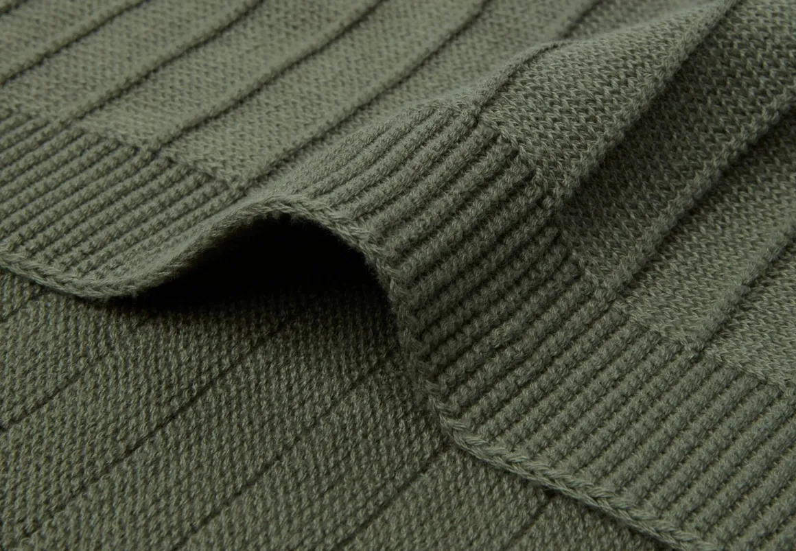 Jollein Wiegdeken Pure Knit Leaf Green 75 x 100 cm