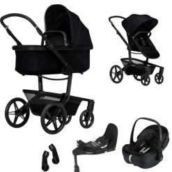 Joolz Kinderwagen 3 in 1 Day5 Space Black + Joolz Maxi-Cosi Groep 0 Autostoel Pebble 360 Pro + Isofix Base