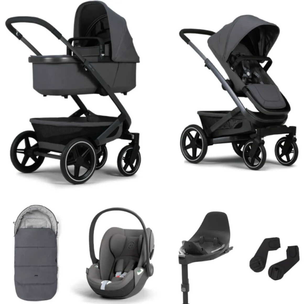 Joolz Kinderwagen 3 In 1 Geo3 Stone Grey + Isofix Base + Voetenzak