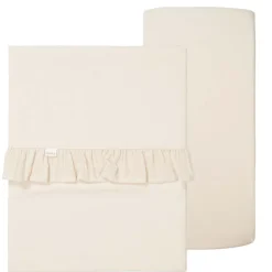 Koeka Ledikantlaken & Hoeslaken Set Ruffle Faro Warm White One Size
