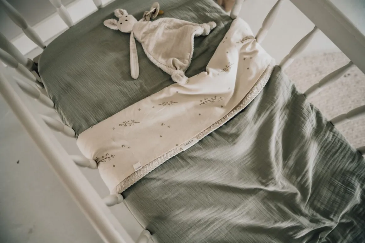 Koeka Ledikantlaken & Hoeslaken Set Ruffle Faro Sage One Size