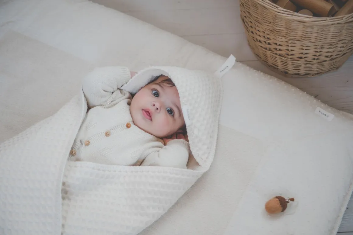 Koeka Omslagdoek Wafel Teddy Oslo Natural 100x100