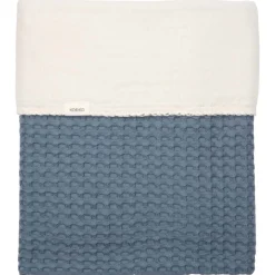 Koeka Wiegdeken Cotton Fleece Wafel Amsterdam Bluestone 100x75