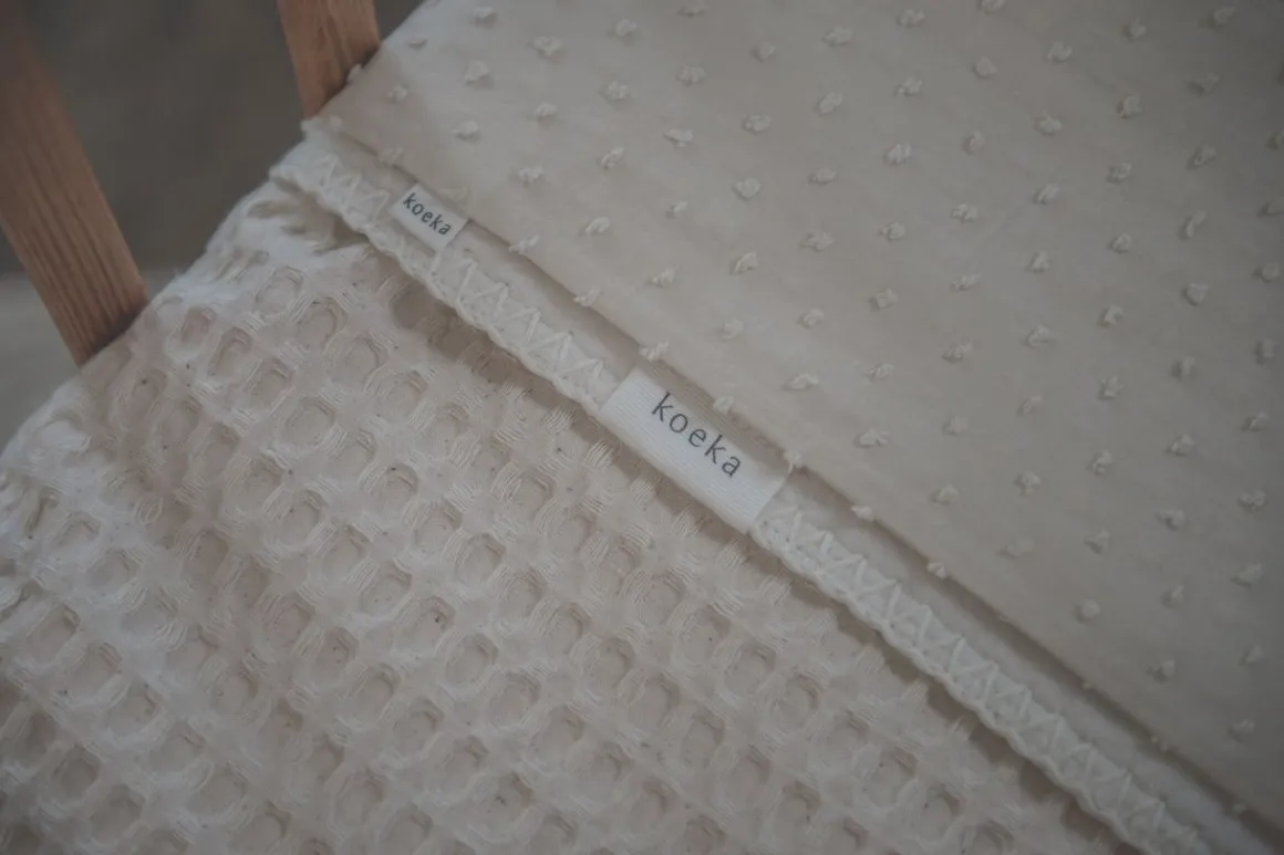 Koeka Wiegdeken Cotton Fleece Wafel Amsterdam Natural 100x75