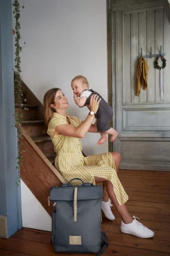 Lassig Backpack Rolltop Antraciet