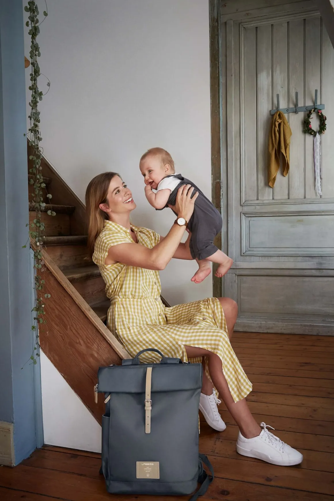 Lassig Backpack Rolltop Antraciet