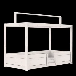 Lifetime 4-in-1 Bed met Dakframe voor Stofdak met Deluxe Lattenbodem Whitewash