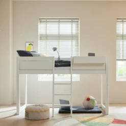 Lifetime 4-in-1 Bed met Dakframe voor Stofdak met Deluxe Lattenbodem Whitewash