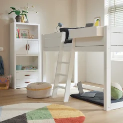Lifetime 4-in-1 Bed met Dakframe voor Stofdak met Standaard Lattenbodem Whitewash