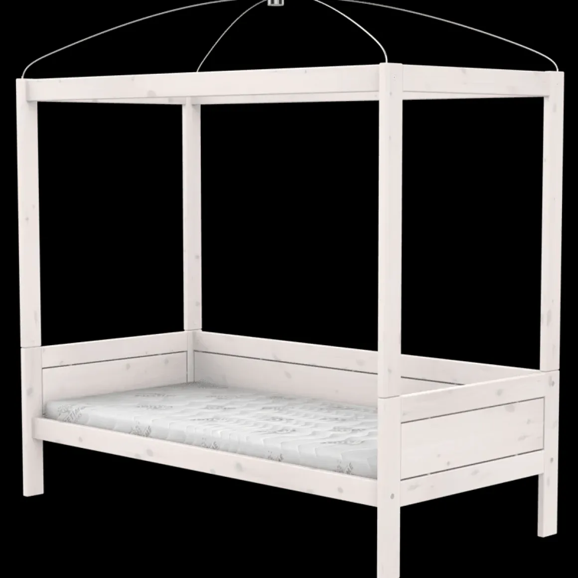 Lifetime Original Eenpersoonshemelbed met Standaard Lattenbodem Whitewash