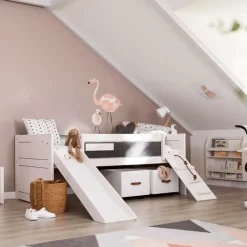 Lifetime Original Kajuitbed Climb & Slide met Standaard Lattenbodem Whitewash