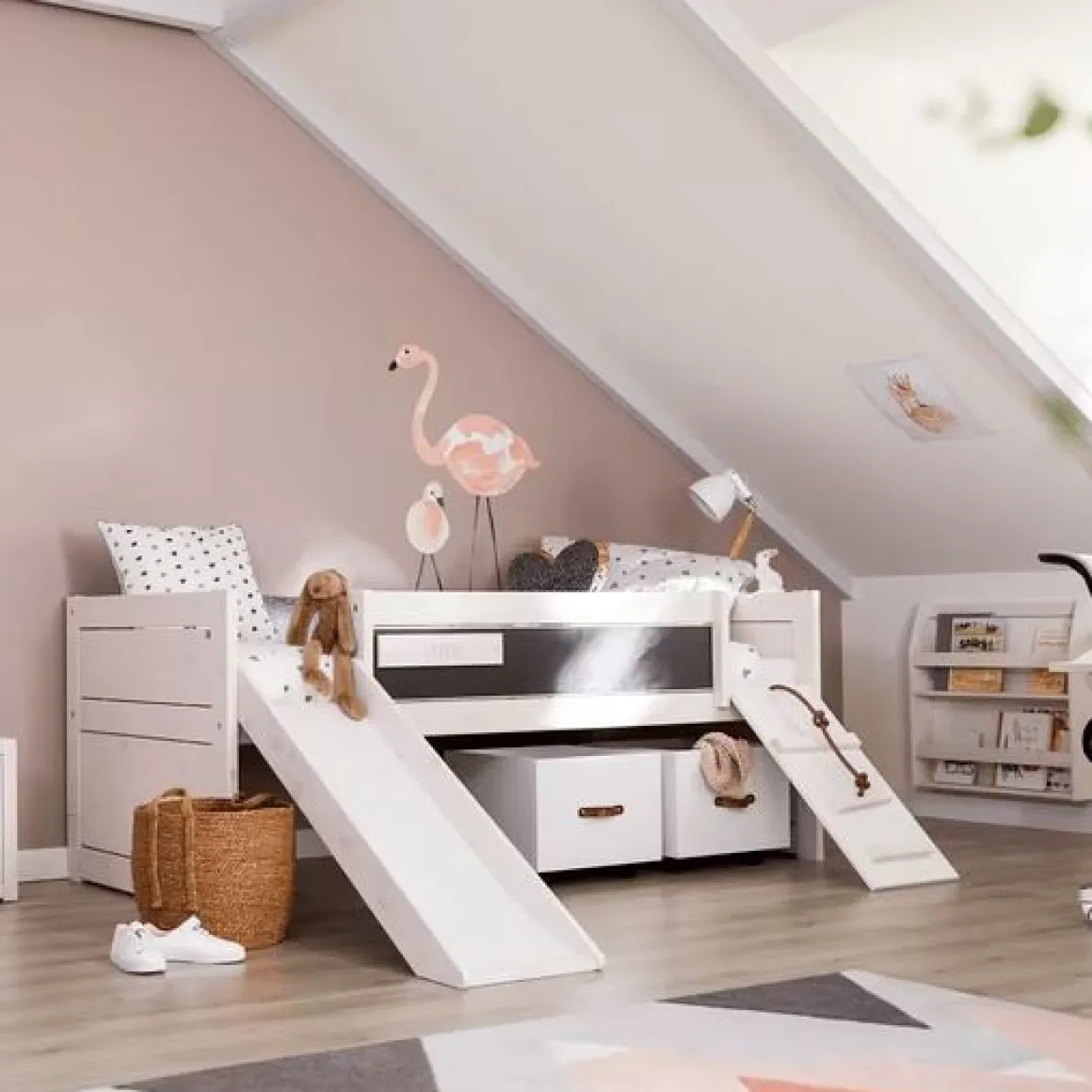 Lifetime Original Kajuitbed Climb & Slide met Standaard Lattenbodem Whitewash