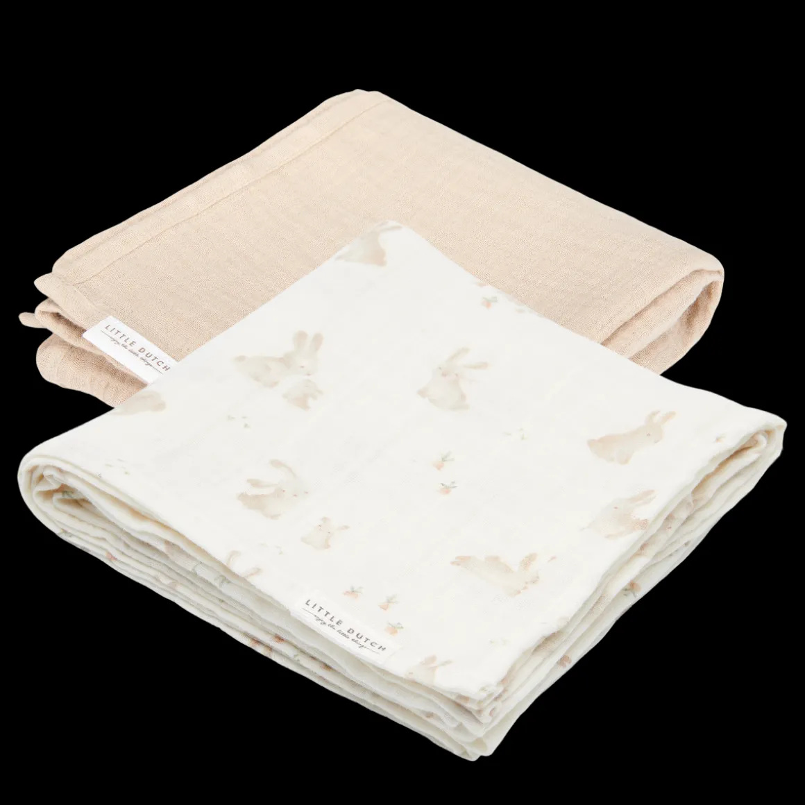 Little Dutch Swaddle Doeken set Hydrofiel 70 x 70 Baby Bunny / Beige
