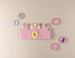 Little Dutch Verjaardagskroon Van Stof Met Cijfers Roze