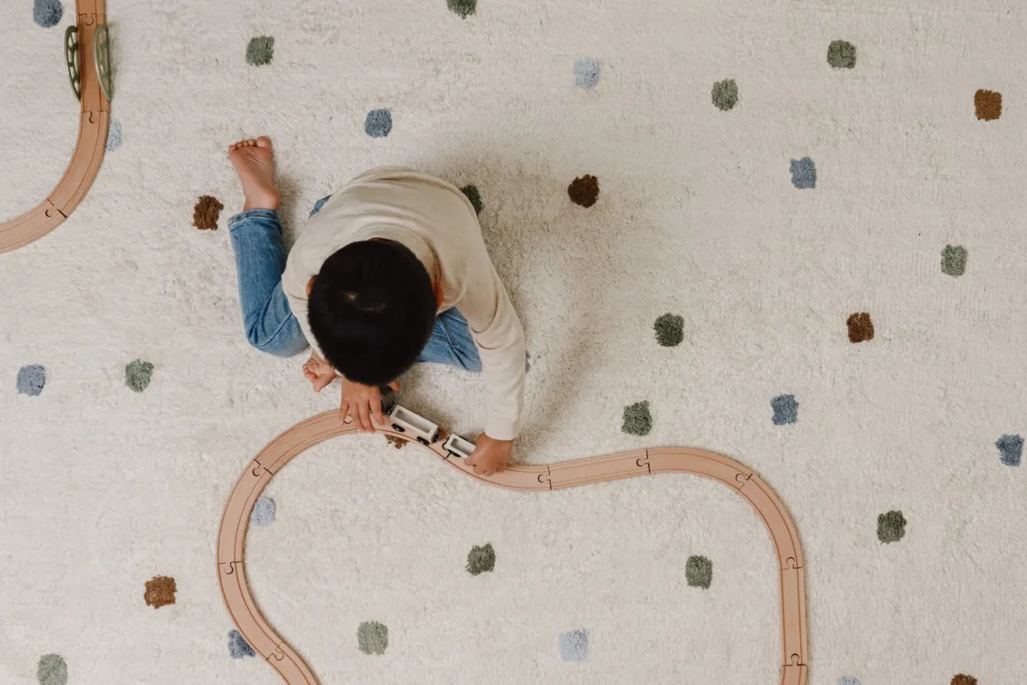 Little Dutch Vloerkleed Dot Mixed Blue 120x170 cm